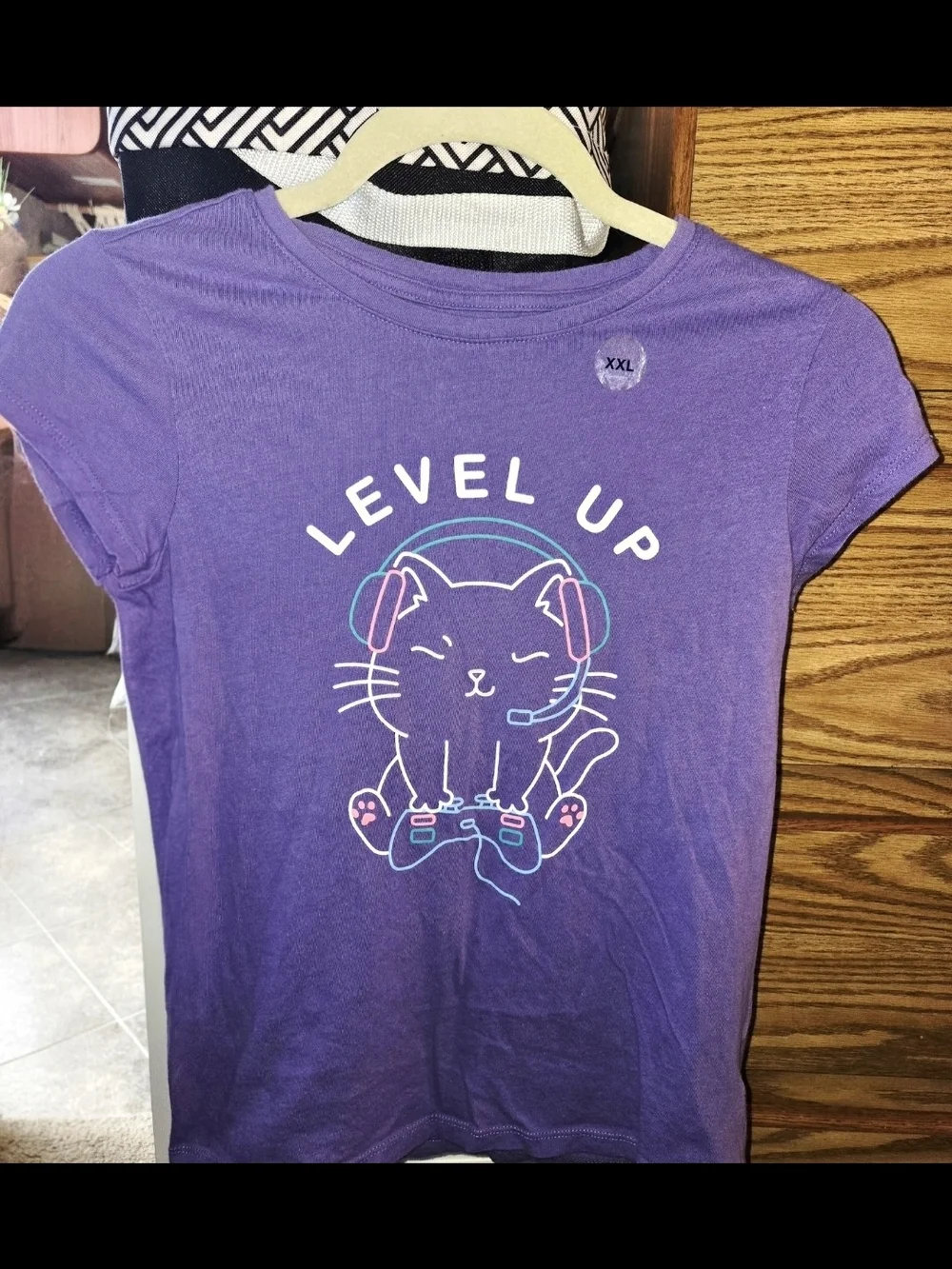 Gap Kids 'Level Up' Cat Graphic Youth Tshirt-XXL NWOT
